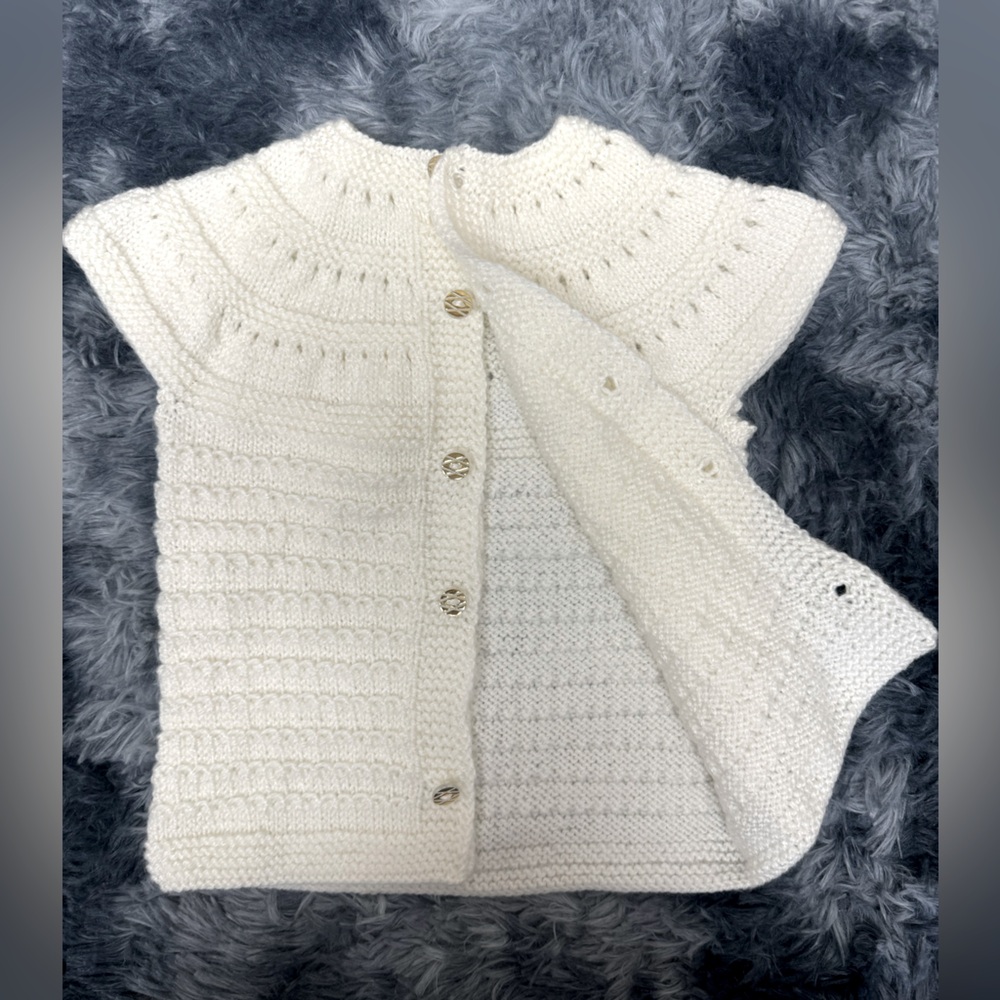 Hand made. White color for girls or boys. 2-3 years old